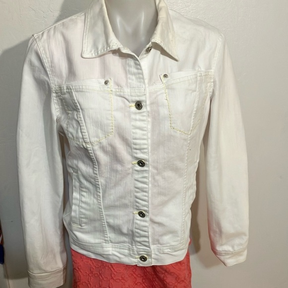 Kikit Jeans white denim jacket by Maurice Sassoon M - Picture 1 of 7